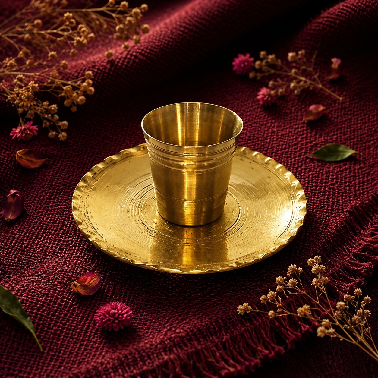 Puja Plate and Glass