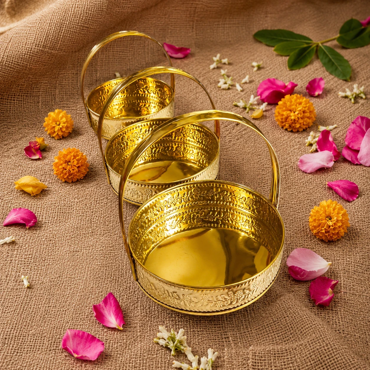 Brass Decorative Flower Basket